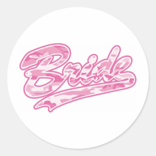 Roze militaire bride Camouflage Ronde Sticker