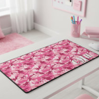 Roze Militaire Retro Camouflage Stencil Monogram