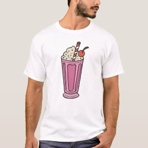 Roze Milkshake met Kers en Strooisel T-shirt