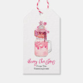Roze Milkshake Vrolijk Kerstfeest Cadeaulabel (Voorkant)
