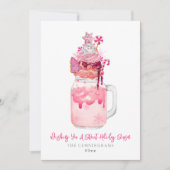 Roze Milkshake Zoete Feestdagen Kerstmis Feestdagenkaart (Voorkant)