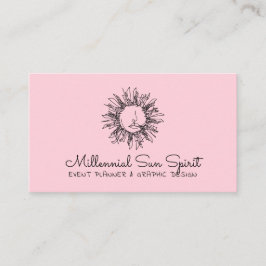Roze Millennial Abstract Spiritueel Hemels Zon Visitekaartje