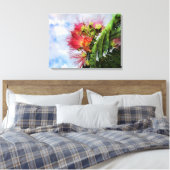 Roze Mimosa Bloeiende Boom Canvas Afdruk (Insitu (Slaapkamer))