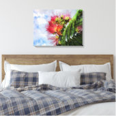 Roze Mimosa Bloeiende Boom  Canvas Afdruk (Insitu (Slaapkamer))