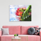 Roze Mimosa-bloeiende structuur Canvas Afdruk (Insitu (Woonkamer))