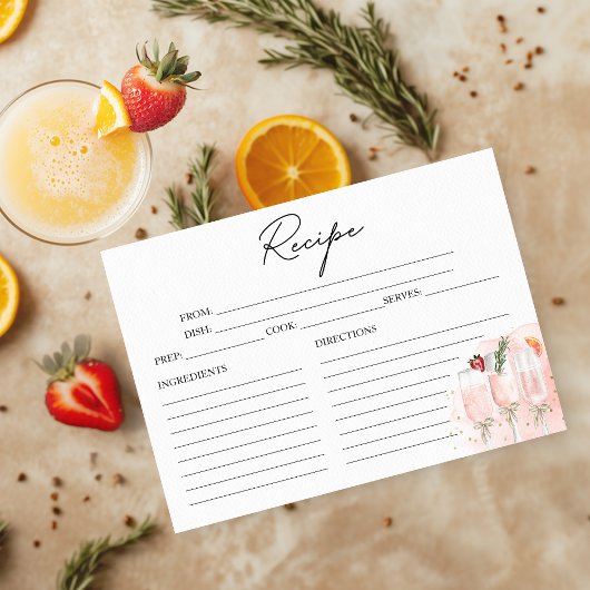 Roze Mimosa Bruidsfeest Recept Kaart