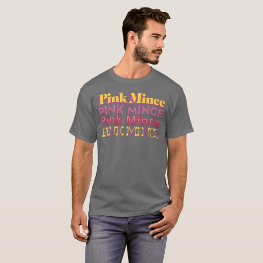 Roze mince-ras t-shirt (Voorkant volledig)