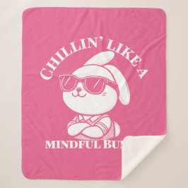 Roze "Mindful Bunny" Gezellig Sherpa Deken