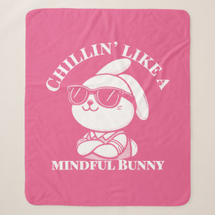 Roze "Mindful Bunny" Gezellig Sherpa Deken