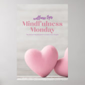 Roze Mindfulness Maandag Wellness Poster (Voorkant)