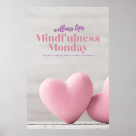 Roze Mindfulness Maandag Wellness Poster