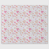 Roze Mini Liefde Hart Wrapping Papier (Vlak)
