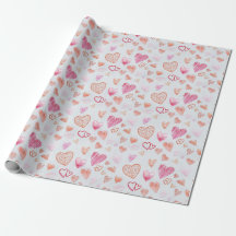 Roze Mini Liefde Hart Wrapping Papier