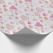 Roze Mini Liefde Hart Wrapping Papier (Hoek)
