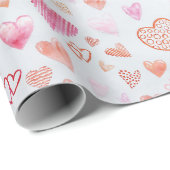 Roze Mini Love Hart Inpakpapier  (Rol Hoek)