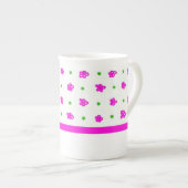  roze mini-print Floral Bone China Mok (Voorkant rechts)