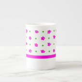  roze mini-print Floral Bone China Mok (Voorkant)