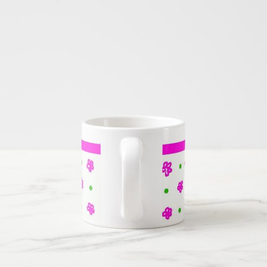  Roze mini-print Floral Espresso Mok (Achterkant)