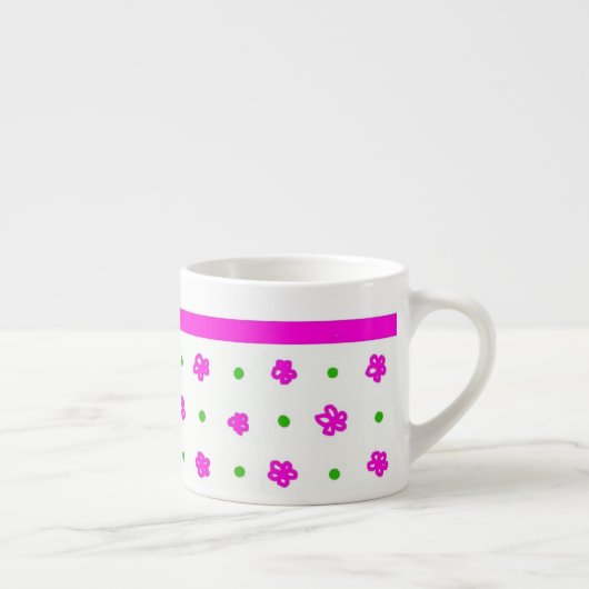  Roze mini-print Floral Espresso Mok (Rechts)