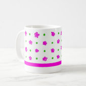  roze mini-print, Floral Klassieke Mok (Voorkant links)