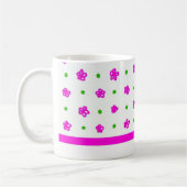 roze mini-print, Floral Klassieke Mok (Links)