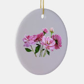 Roze Miniatuur Rozen Keramisch Ornament (Rechts)