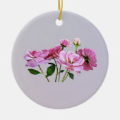 Roze Miniatuur Rozen Keramisch Ornament (Voorkant)