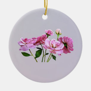 Roze Miniatuur Rozen Keramisch Ornament