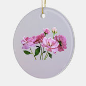 Roze Miniatuur Rozen Keramisch Ornament (Links)
