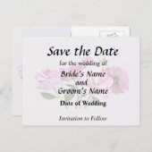 Roze Miniatuur Rozen Trouwbenodigdheden Aankondigingskaart (Voorkant / Achterkant)