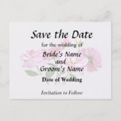 Roze Miniatuur Rozen Trouwbenodigdheden Aankondigingskaart (Voorkant)