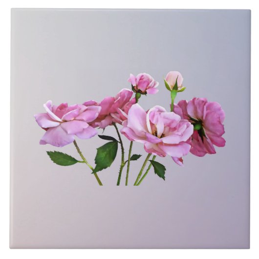 Roze miniatuurrozen tegeltje (Voorkant)