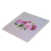 Roze miniatuurrozen tegeltje (Zijkant)