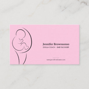 Roze Minimaal Doula Geboorte Coach Zwanger Visitekaartje