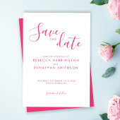 Roze Minimaal Elegante Huwelijk Save The Date