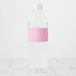Roze Minimaal Logo Zakelijk Branding QR-label Waterfles Etiket