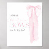 Roze Minimaal Meisje Baby Shower Raad Bogen Poster (Voorkant)