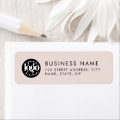 Roze Minimal Custom Business Logo Retouradres Etiket (Insitu)
