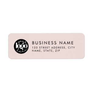 Roze Minimal Custom Business Logo Retouradres Etiket