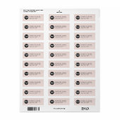 Roze Minimal Custom Business Logo Retouradres Etiket (Full Sheet)