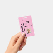 Roze Minimal Vrijwilliger Event ID Badge (Handheld)