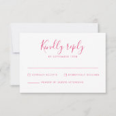 Roze Minimal Wedding RSVP Kaart (Voorkant)