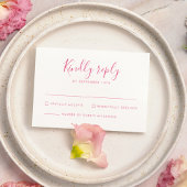 Roze Minimal Wedding RSVP Kaart