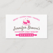 Roze minimale bakkerij Schudkwas Visitekaartje (Voorkant)