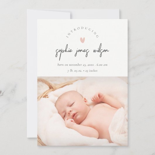 Roze minimale hartstilstand Aankondiging van de ge (Voorkant)