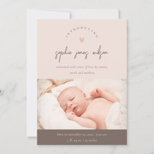 Roze minimale hartstilstand Aankondiging van de ge (Voorkant)