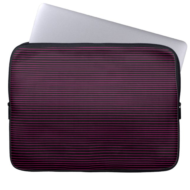 Roze minimale lijnen laptop sleeve (Voorkant)