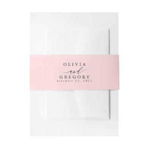 Roze Minimale Moderne Bruiloft Uitnodiging Belly B Uitnodigingen Wikkel