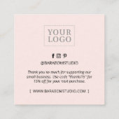 Roze Minimale Moderne Dank u Visitekaartjes (Achterkant)