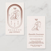 Roze minimale schoonheidsgeheim Geometrie Yoga Coa Visitekaartje (Voorkant / Achterkant)